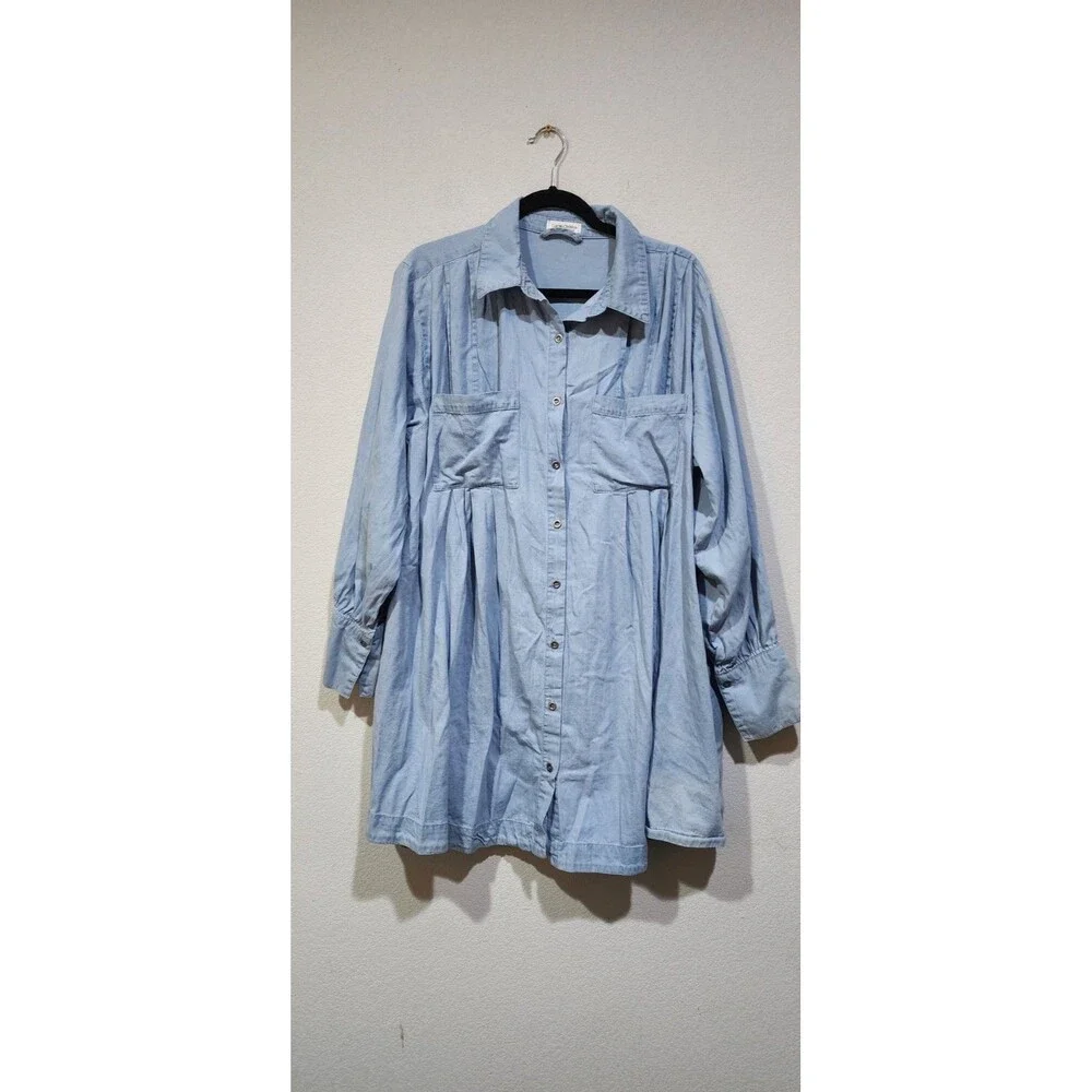 Carole Christian Womens Puff Sleeve Cinched Waist Dress Size L